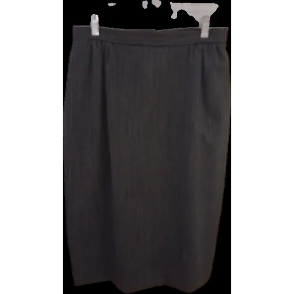 Black Pinstripe Midi Skirt